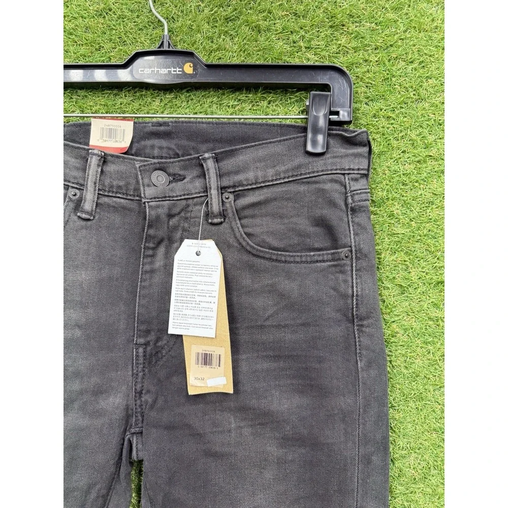 Levis 519 Jeans Mens 30x32 Extreme Skinny Stretch Sits Below Waist Black Denim